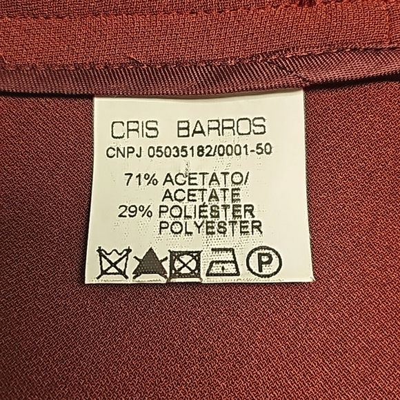Cris Barros A-Line Skirt Size 36 Burnt Orange Rust Color Thick Fabric Brazilian - Picture 7 of 8